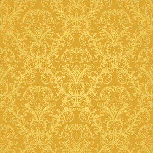 Luxury seamless golden floral wallpaper