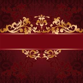 red background with a gold ornate ornaments